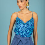 Javier satin top (Ciel)