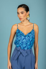 Javier satin top (Ciel)