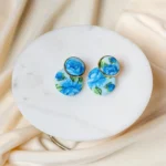 BLUE ROSE EARRINGS