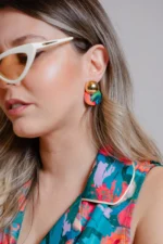 AMBER CIRCLE EARRINGS - Image 2