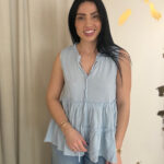SLEEVELES COTTON TOP WITH BOW