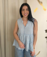 SLEEVELES COTTON TOP WITH BOW