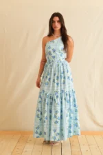 Blue Rose One Shoulder Maxi Dress - Image 4