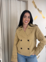 SOLID CROPPED TRENCH IN COTTON - Image 4