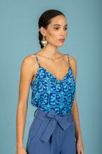 Javier satin top (Ciel) - Image 3