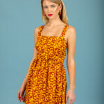 Javier short poplin dress (Brown)