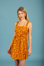 Javier short poplin dress (Brown)