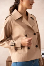 SOLID CROPPED TRENCH IN COTTON - Image 3