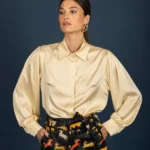 Denise satin shirt (Butter)