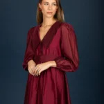 Gary chiffon dress (Wine)