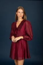 Gary chiffon dress (Wine)
