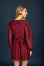 Gary chiffon dress (Wine) - Image 4