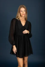 Gary chiffon dress (Black) - Image 2