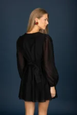 Gary chiffon dress (Black) - Image 3