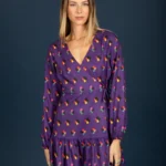 Adele frill dress (Purple)