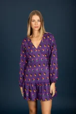 Adele frill dress (Purple)
