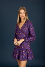 Adele frill dress (Purple) - Image 5