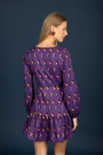 Adele frill dress (Purple) - Image 4