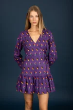 Adele frill dress (Purple) - Image 2