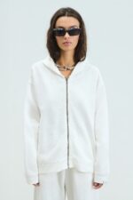 Stella White Zip Hoodie