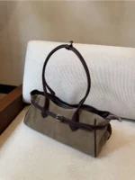 Suede Leather Belt Buckled Shoulder Bag - Image 3