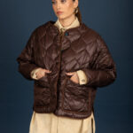 Puffer short coat (Brown)