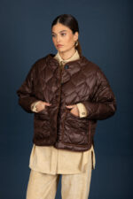 Puffer short coat (Brown)