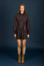 Daphne denim dress (Brown) - Image 3
