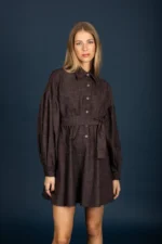 Daphne denim dress (Brown) - Image 2
