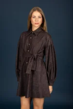 Daphne denim dress (Brown) - Image 5