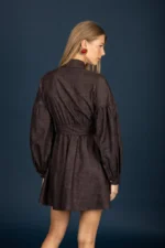 Daphne denim dress (Brown) - Image 4