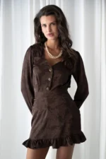Walnut Brown Mini Skirt - Image 3