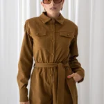 Olive Sued Jumpsuit