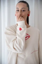 Sweet Lips Vanilla Oversized Sweatshirt - Image 2