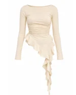 Danae Assymetric Top Beige