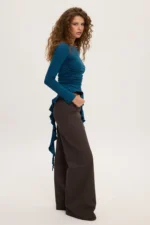 Danae Assymetric Top Petrol - Image 3
