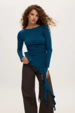 Danae Assymetric Top Petrol - Image 4