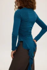 Danae Assymetric Top Petrol - Image 2