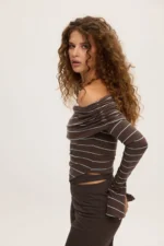 Stripped Longsleeve Top Grey - Image 5