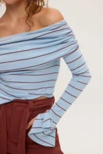 Stripped Longsleeve Top Ciel - Image 2