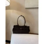 Suede Leather Belt Buckled Shoulder Bag - Image 6
